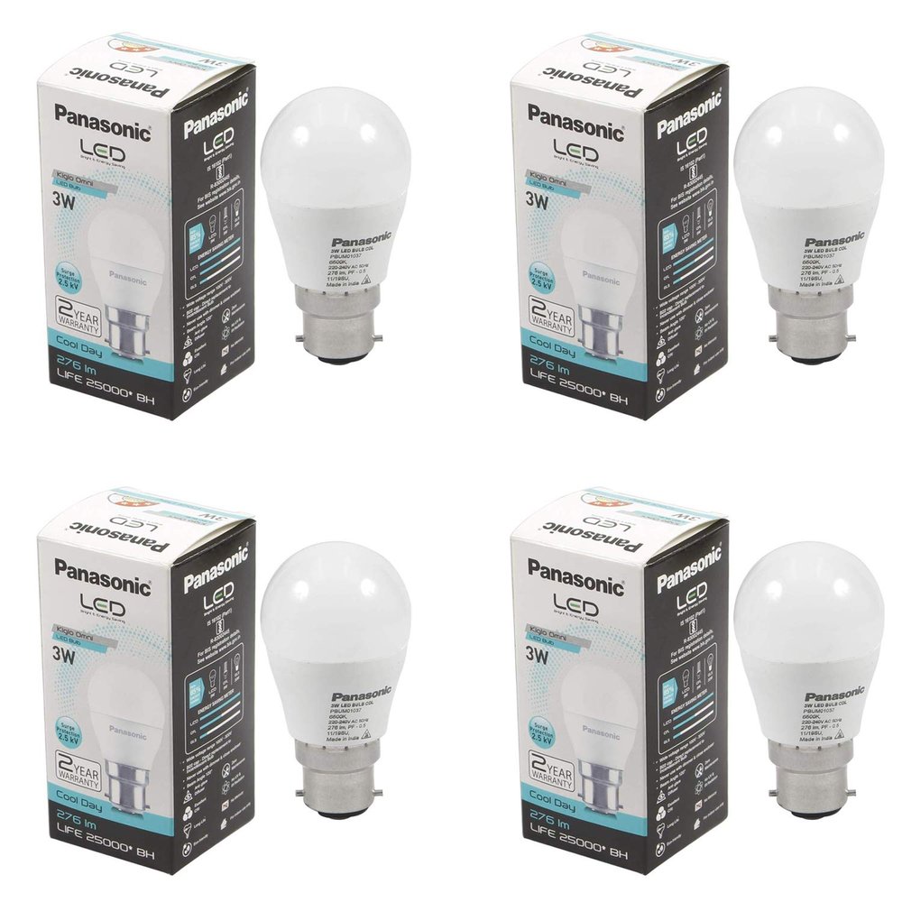 Panasonic 3W B22 LED Cool Day Light Bulb, Pack of 4
