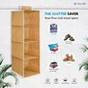 PrettyKrafts F1231 4 Tiers Clothes Hanging Organizer, Wardrobe for Regular Garments, Shoes Storage Cupboard, Hanger Bag - Beige view 2