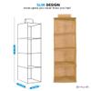 PrettyKrafts F1231 4 Tiers Clothes Hanging Organizer, Wardrobe for Regular Garments, Shoes Storage Cupboard, Hanger Bag - Beige view 3