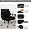 ITSPLEAZURE Black 2 Piece Set of 1 Office Chair Cover 200GSM Fabric Stretchable Elastic Polyester Removable Washable Office Computer Desk Executive Rotating Chair Seat Covers Slipcover Protector view 2