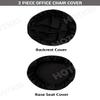 ITSPLEAZURE Black 2 Piece Set of 1 Office Chair Cover 200GSM Fabric Stretchable Elastic Polyester Removable Washable Office Computer Desk Executive Rotating Chair Seat Covers Slipcover Protector view 4