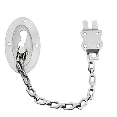 Nixnine Stainless Steel Door Safety Chain, Door Latch, Door Security Guard, Front Door Chain, for Safe and Door Stopper Door Chain Lock for Main Door Secure Bedroom Bathroom Sliding Doors Pack of 1