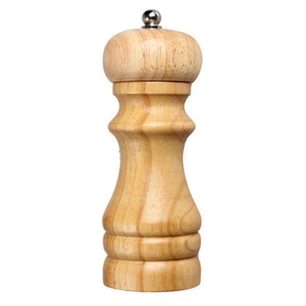 SHREEJIIH Pepper Grinder, Pepper Mill 8.5 Inch, Salt and Wood Mill, Solid Wood with Strong Adjustable Carbon Steel Grinder (1 Piece)
