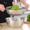 2heet Stainless Steel Kitchen Fruit Vegetable Rice Washing Baskets Strainer Drainer with Handle - Silver view 3