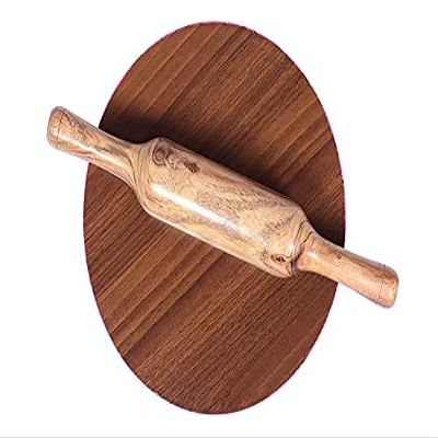 SAMEER SALES Handcrafted Wooden 9 inch Chakla Belan Set for Kitchen (9 Inches)