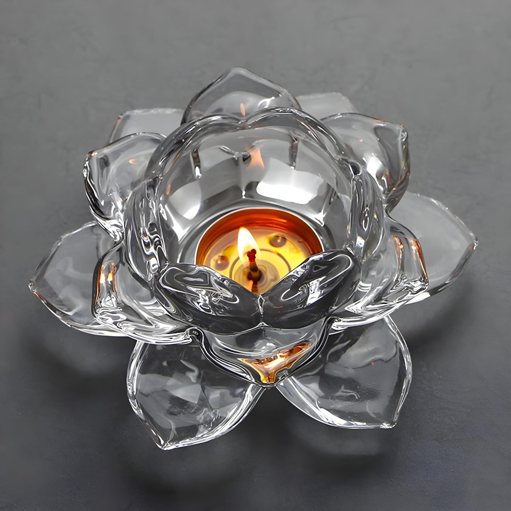 Bellveen Paperweight | Lotus Crystal Glass Figure Paperweight | Decor Collection Living Room | Home Decor for Feng Shui | Medium & Multicolour