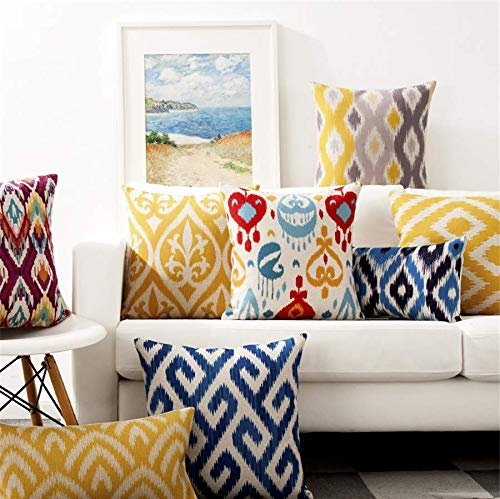 AEROHAVEN Set of 5 Designer Decorative Throw Pillow/Cushion Covers (Multi, 12 x 12 inch)