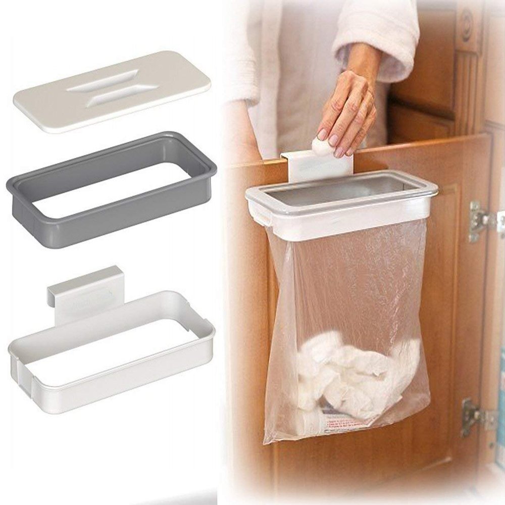 Toriox Attach A Trash The Hanging Trash Bag Holder for Kitchen Bathroom Office Schools Clinic Waste Holder Hanging Rubbish Trash Carrier Bin Bag