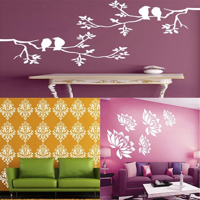 Kayra Decor KHS422238117 PVC Wall Stencil (16 x 24-inches Pack of 3)