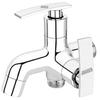 Jagger Bat Full Brass 2 in 1 Bib Cock/Two Way Taps for Bathroom, Washing Machine with Wall Flange and Teflon Tape (Chrome Finish) view 1