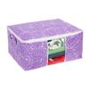 Pretty Krafts Set of 3 Non Woven Underbed Storage Bag with Handles, Clear Window & Zipper Lock | Quilt, Comforter & Blanket Organiser | Foldable Cloth Storage Closet Bag (62x45x30cm, Purple Printed) view 2