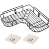 VIHAX Stainless Steel Bathroom Corner Shelf Organizer Storage Hanging Shower Caddy Rack for Bathroom Self-Adhesive Wall Mounted Corner Shower Caddy for Bathroom and Kitchen - Black view 1