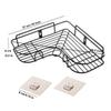 VIHAX Stainless Steel Bathroom Corner Shelf Organizer Storage Hanging Shower Caddy Rack for Bathroom Self-Adhesive Wall Mounted Corner Shower Caddy for Bathroom and Kitchen - Black view 2