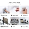 VIHAX Stainless Steel Bathroom Corner Shelf Organizer Storage Hanging Shower Caddy Rack for Bathroom Self-Adhesive Wall Mounted Corner Shower Caddy for Bathroom and Kitchen - Black view 3