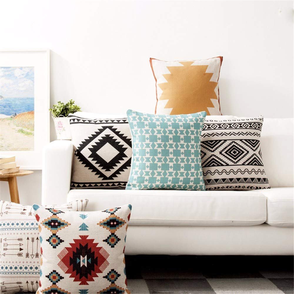 AEROHAVEN Set of 5 Designer Decorative Throw Pillow/Cushion Covers (Multi, 12 x 12 inch)