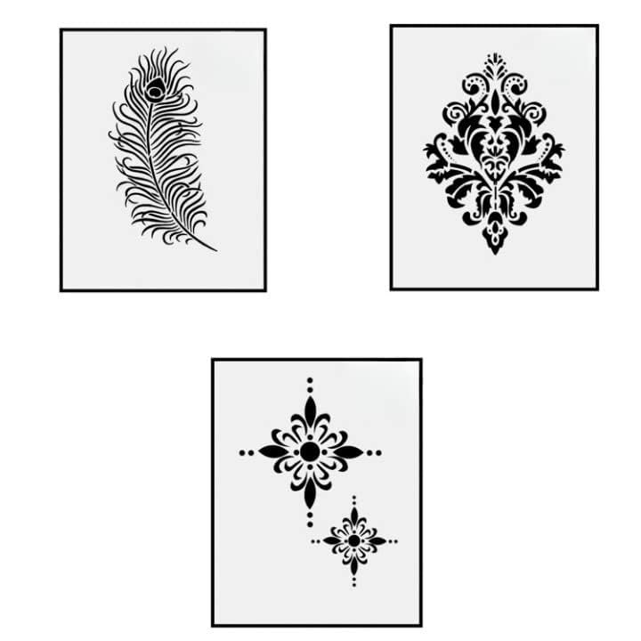 Kayra Decor KHS311238264 PVC Wall Stencil (16 x 24-inches Pack of 3)