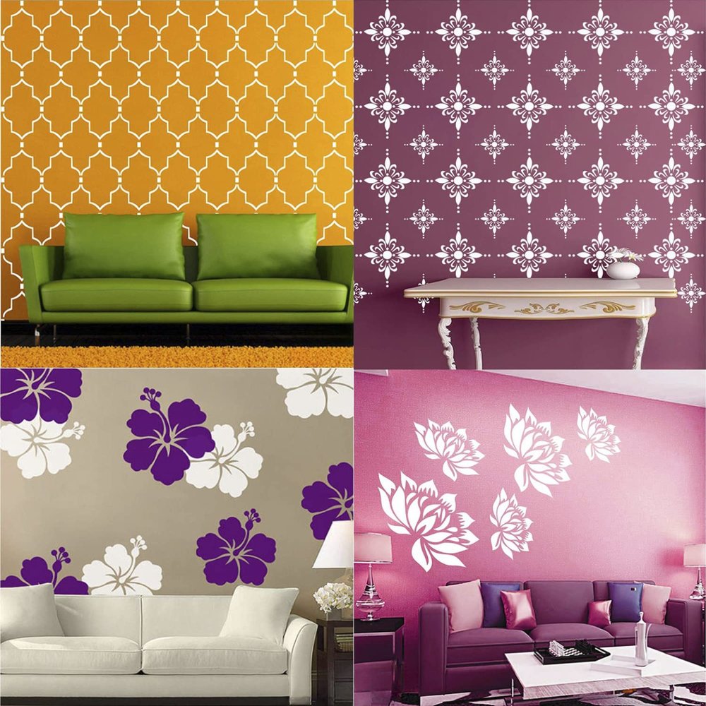 Kayra Decor KHS264356117448 PVC Stencil (16 x 24-inches Pack of 4)