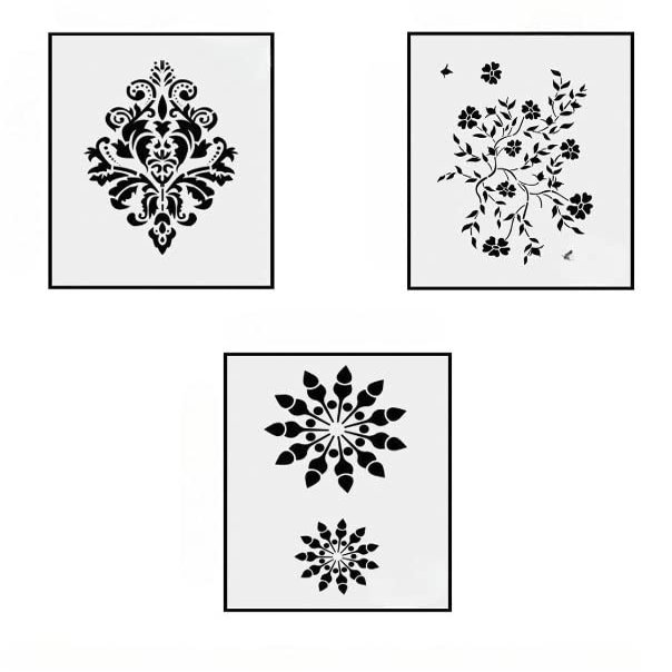 Kayra Decor KHS238394441 PVC Stencil (16 x 24-inches Pack of 3)
