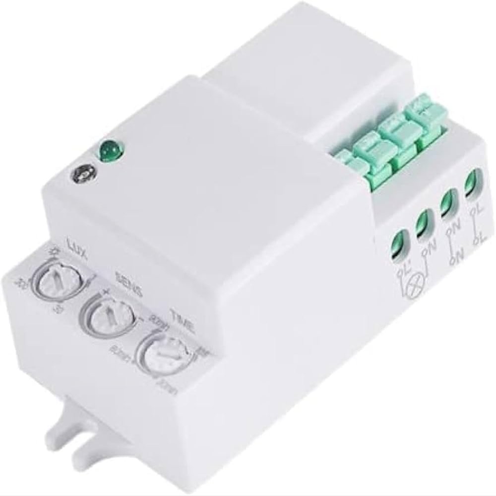 Quick Sense Microwave Motion Sensor (QS-M5B) | 5.8GHz Radar | 360/180 Detection | Wall & Ceiling Mount | Adjustable Range | Day/Night Light Sensor | Automatic Lighting Control
