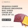 Srajanaa Multiutility Non-Woven Dustproof Saree Cover Bag Set of 12 | Premium Ethnic Wear Organizer with Transparent Window & Zipper | Durable Lightweight Storage for Sarees, Dresses & Travel (Beige) view 3