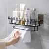 VIHAX Wall Mounted Hanging Storage Holder with Towel Rack, Kitchen Wall Spice Rack Stand Stainless Steel Shower view 3