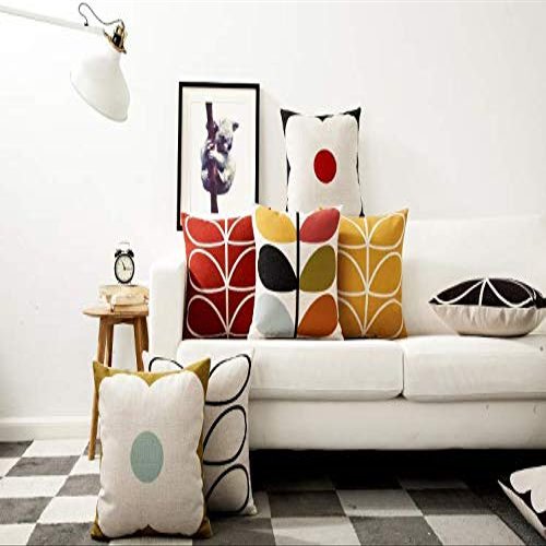 AEROHAVEN Set of 5 Cotton Designer Decorative Throw Pillow/Cushion Covers - 12 x 12 inches