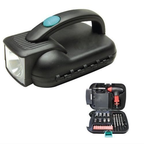 EUDEN 25 Pcs Portable Flashlight Tool Box Set - Portable Auto, Home, Emergency Tool Kit with Flashlight