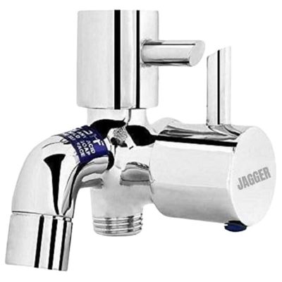 JAGGER JBC1121 Turbo Full Brass 2 in 1 Bib Cock for Bathroom with Foam Flow with Wall Flange and Teflon Tape