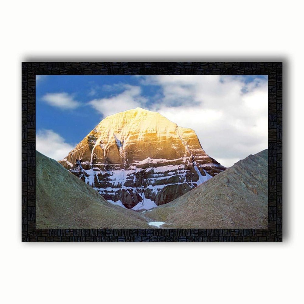 Poster n Frames PNF Adi Kailash Photo Frame|Bedroom, Living Room Walls|Acrylic Sheet For Gifts|Nature Scenery Photo Frame|Best Gifting Option (13858-12x18frame)
