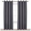 KOSOVO Silk Blackout Curtain Only with 3 Layers Weaving Technology Thermal Insulated Draperies Energy Saving (Width - 4ft x 6ft -Length) Grey view 1