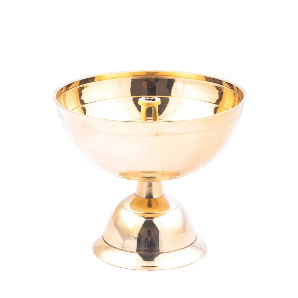 ROLIMOLI Handmade Indian Brass Pyali , Oil Lamp Diya/ Deepak/ Deepam Small for Pooja Decorative Item Set of 1