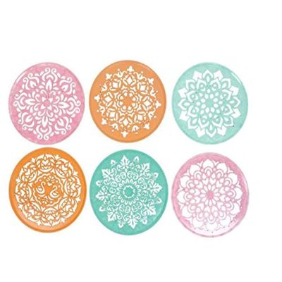 PRANSUNITA Heavy Duty Rangoli Stencil : Size 8" Inches : Pack of 6pcs : for DIY Rangoli Making and Other Craft Work
