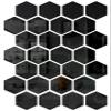 Wall1ders 28 Hexagon with 10 Butterflies Black (Each Hexagon Size 12 cm X 10.5 cm) cm) Hexagon Mirror Wall Stickers, Mirror Stickers for Wall view 1