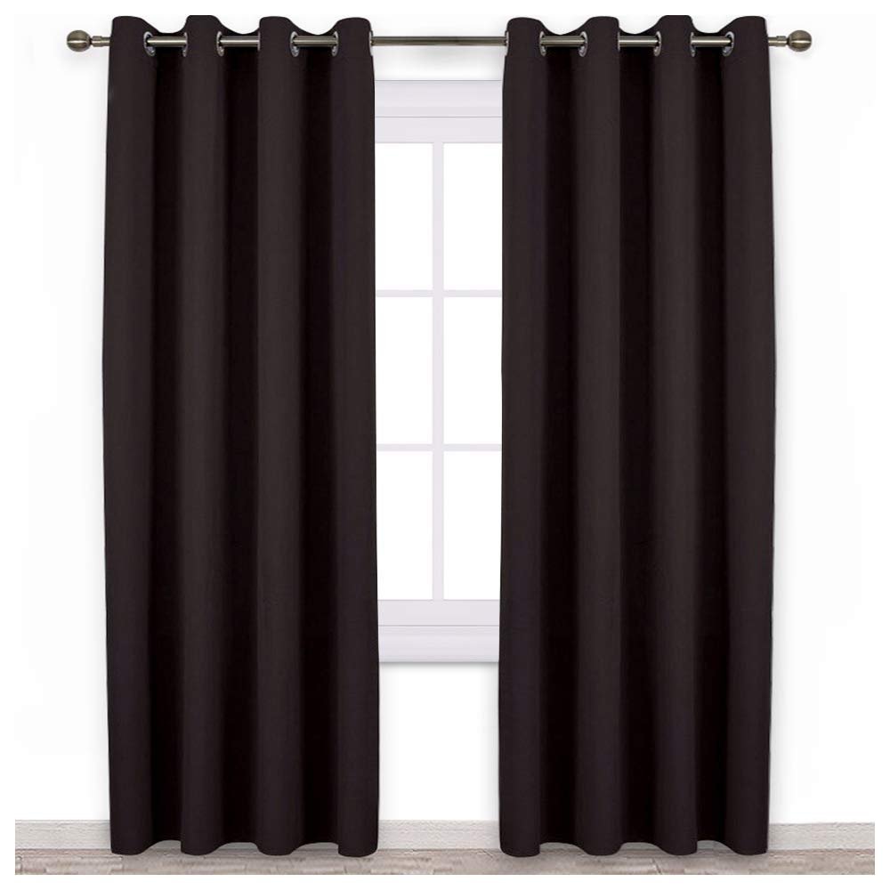 KOSOVO Silk Blackout Curtain Pack of 1 Piece Only with 3 Layers Weaving Technology Thermal Insulated Draperies Energy Saving (Width - 4ft x 6ft -Length) Brown