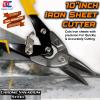 Digital Craft 10" Metal Cutting Scissors | Straight Aviation Tin Snip Shear Pliers | High-Hardness Sheet Metal Cutter with Rubber Handle | Includes Safety Hand Gloves (Random Colors) view 2
