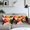 CIDIZY Jute Maple Floral Cushion Covers Set of 5, 16x16 Inch, Multicolour view 1