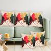 CIDIZY Jute Maple Floral Cushion Covers Set of 5, 16x16 Inch, Multicolour view 4