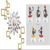 Walltech Combo Pack of Wall Stickers Sun Silver Square 2 Set Golden Acrylic Mirror with Folk Band (Set of -5) Switch Board Sticker view 1