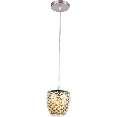 Somil Pendant Ceiling Light Hanging Lamp with Golden Mosaic Glass Shade of Lighting Effats, Led Compatible, Perfect for Indoor Lighting. Dia- 10 X 10 X 95 Cm