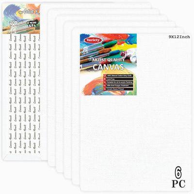 Variety Canvas Board Variety 9x12 Canvas Board Pack of 6