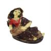 GW Creations Beautiful Standard Traditional Rajasthani Woman Playinng Dholak Showpieces Home Decorative. Brown (12 * 10 * 19 cm) view 1