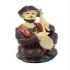 GW Creations Traditional Rajasthani Sitar Musician Showpiece  Handcrafted Home Decor Figurine with Antique Brown Finish | Ethnic Indian Folk Art Statue (12x10x19 cm) view 2