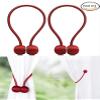 HASTHIP Magnetic Curtain Tiebacks Curtain Clips Rope Holdbacks Curtain Weaving Holder Buckles for Home Office Decorative,Pack of 2 (Red) view 2