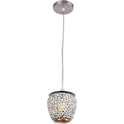 Somil Pendant Ceiling Light Hanging Lamp with Multicolour Mosaic Glass Shade of Lighting Effats, Led Compatible, Perfect for Indoor Lighting. Dia- 10 X 10 X 95 Cm