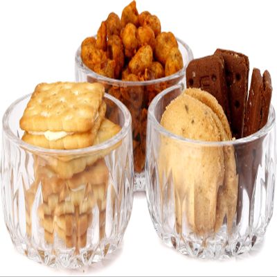 Somil Beautiful Clear Glass Bowl, Ideal for ServingVegetable, Soup, Snacks, Lunch, Dinner 100 Ml, 8 X 8 X 5 Cm