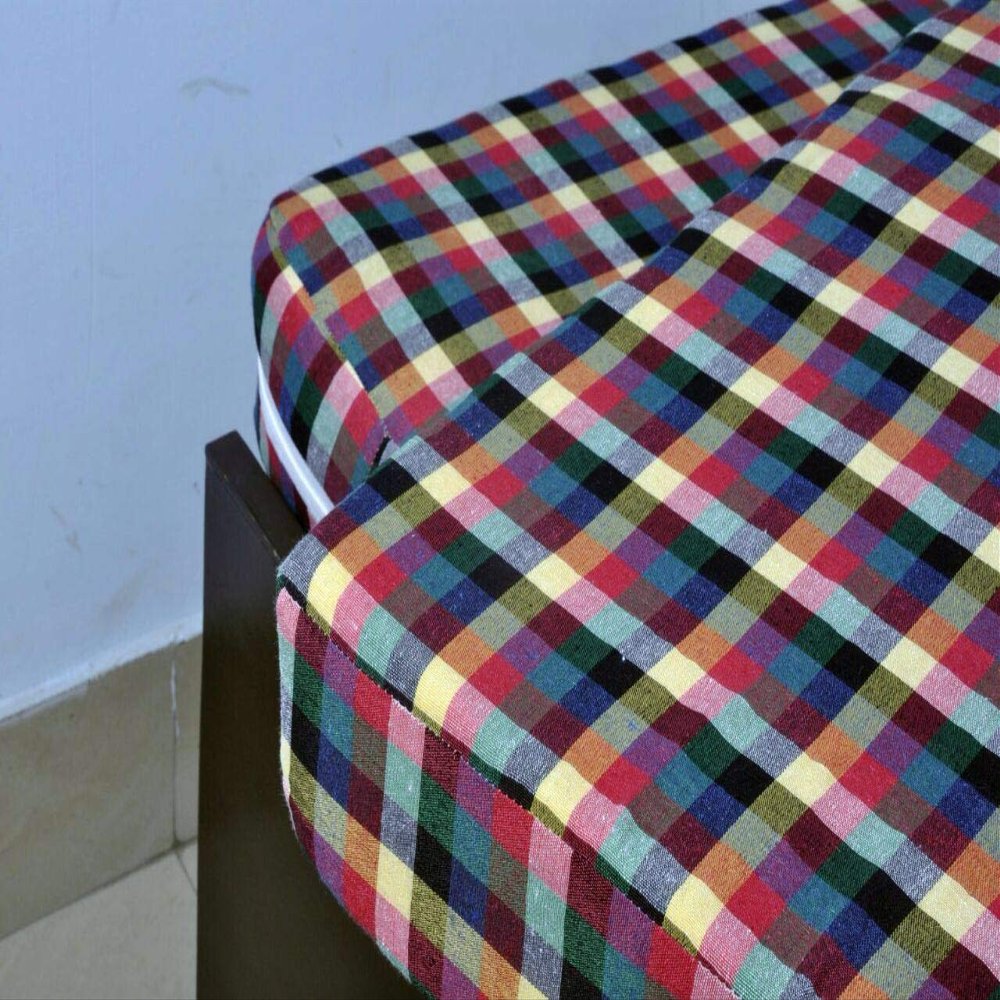 KIARA FURNISHING-Cotton Mattress Cover with Zip for Single Bed. (72 X 30 X 6)