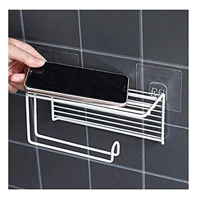 Vihax Toilet Tissue Paper Holder and Multi-Purpose Shelf - Wall Mount Storage Organizer for Bathroom, Holds 1 Rolls - Durable Metal Wire Design