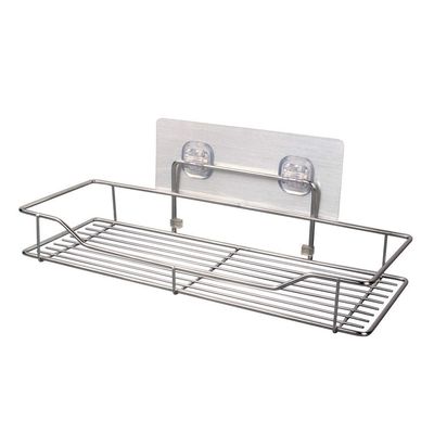LUVINA Stainless Steel Multi Purpose Bathroom Shelf/Rack Silver Chrome Bathroom Simple Rack for Shampoo