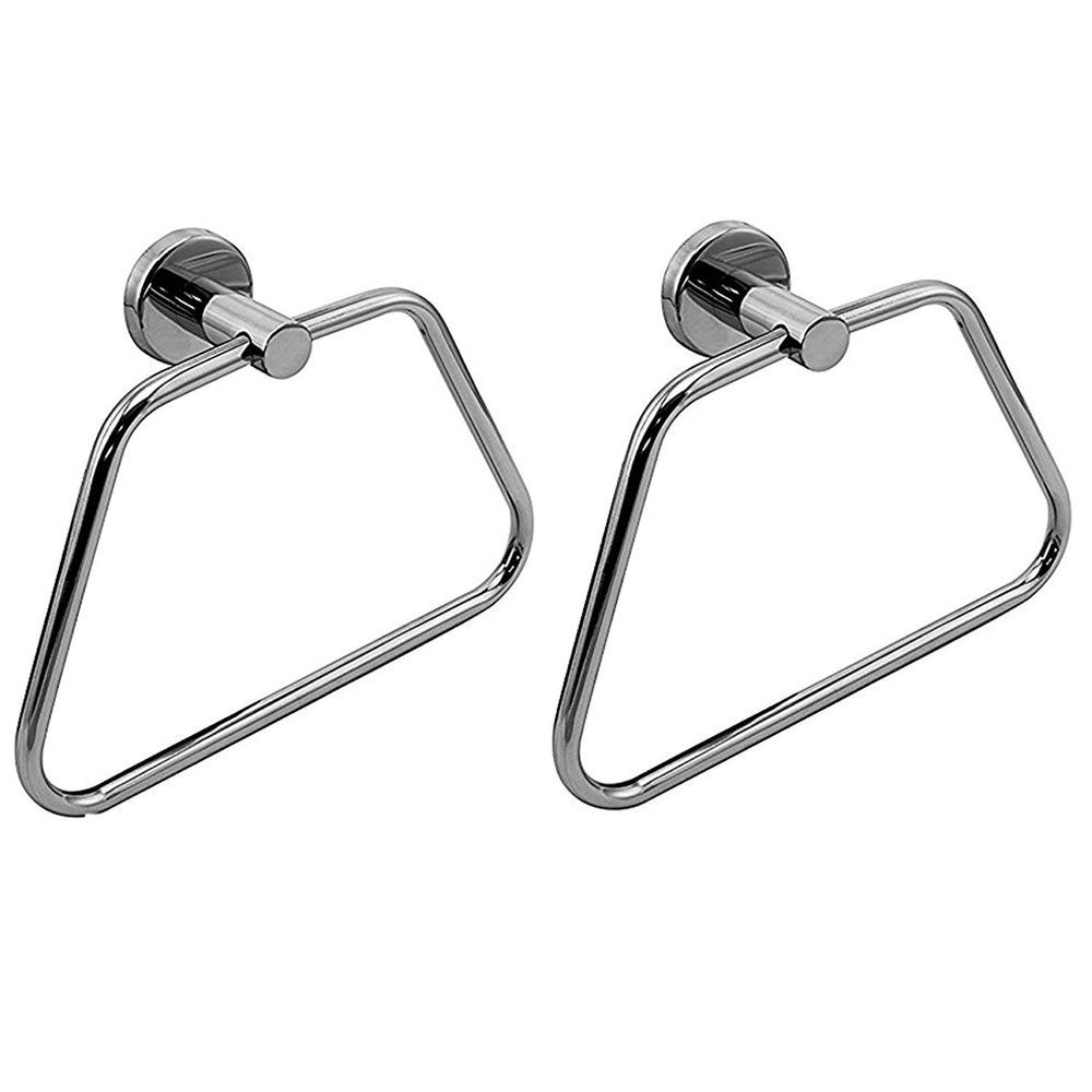 GOLD BELL Towel Ring - Bathroom Towel Holder - Stainless Steel Towel/Napkin Ring - Calibo (Silver, Chrome Finish, 2PCs)
