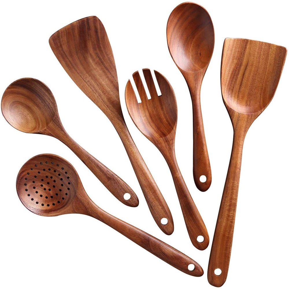 ROLIMOLI Handmade Wooden Serving and Cooking Spoon Kitchen Utensil Set Durable Eco Friendly Kitchen Tools (7)